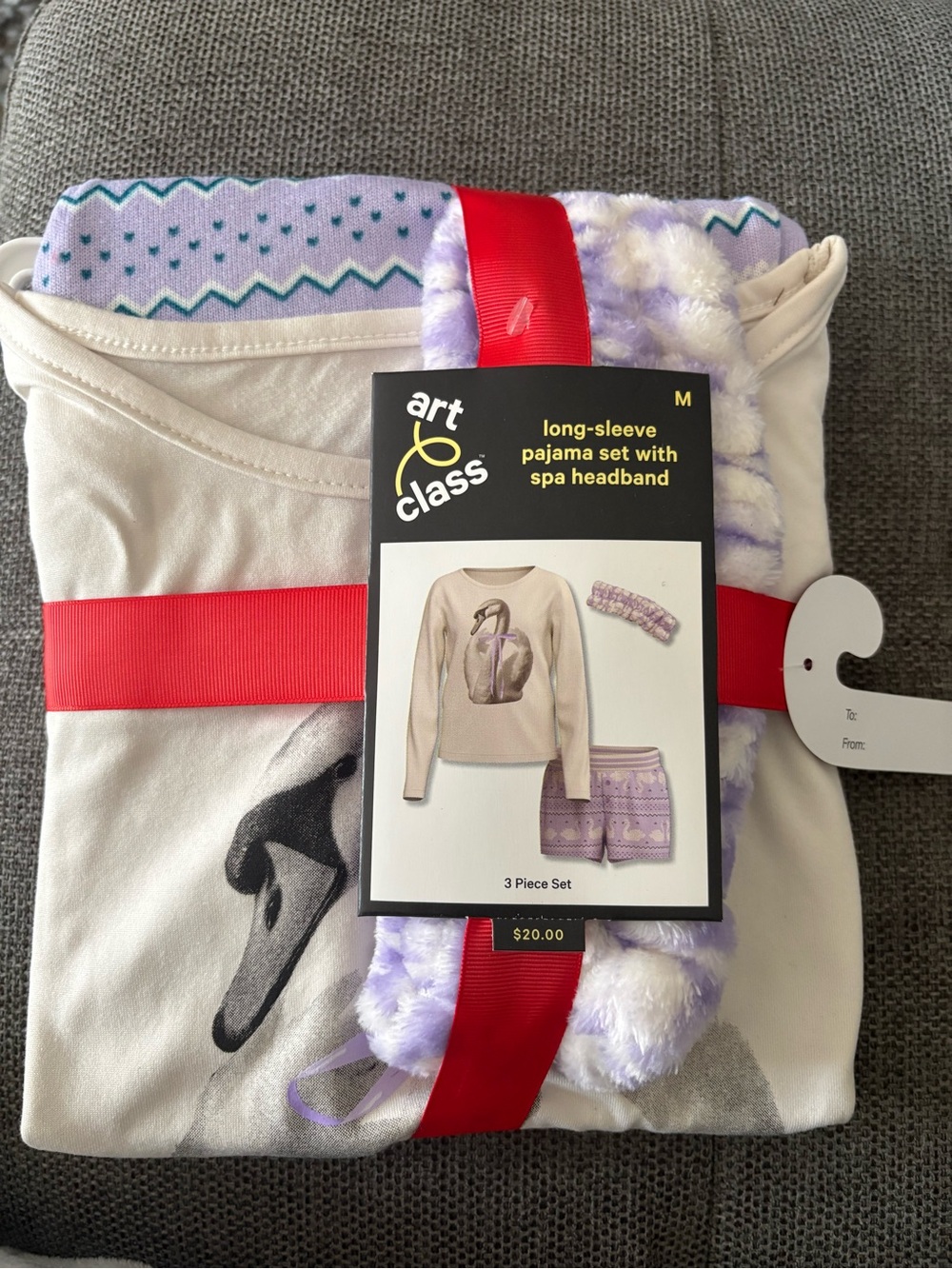 art class Ivory & Lavender Girls 3-Piece Pajama Set with Spa Headband